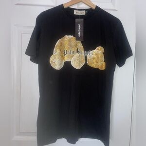 Custom Tee in Black with Gold Bear Design